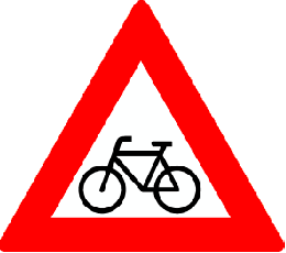 Verkeersbord pas op fietspad